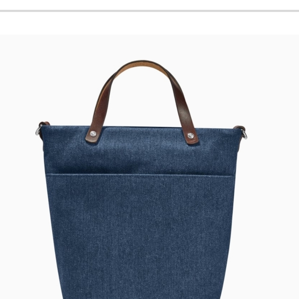 Brighton Blue Denim Crossbody, Leather Trim Embroidered Women's Bag. Brand New. - Picture 2 of 4
